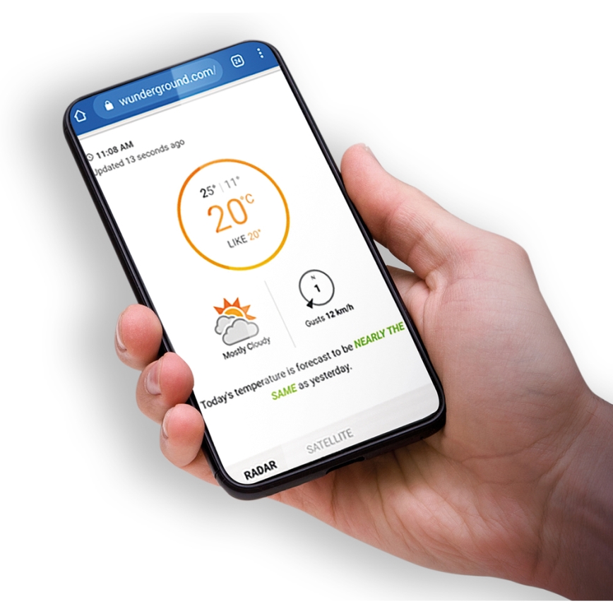 Sencor - Profesionāla meteoroloģiskā stacija ar krāsainu LCD ekrānu 1xCR2032 Wi-Fi