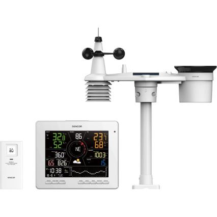 Sencor - Profesionāla meteoroloģiskā stacija ar krāsainu LCD ekrānu 1xCR2032 Wi-Fi Tuya