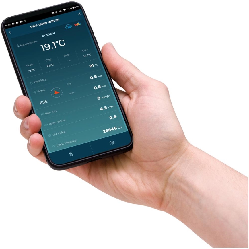 Sencor - Profesionāla meteoroloģiskā stacija ar krāsainu LCD ekrānu 1xCR2032 Wi-Fi Tuya