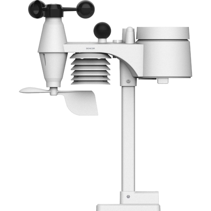 Sencor - Profesionāla meteoroloģiskā stacija ar krāsainu LCD ekrānu un modinātāja pulkstenis 5V/1xCR2032 + 3xAA