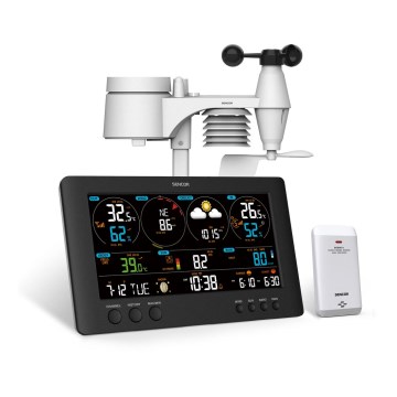 Sencor - Profesionāla meteostacija ar krāsainu LCD displeju 5V/1xCR2032 + 3xAA Wi-Fi