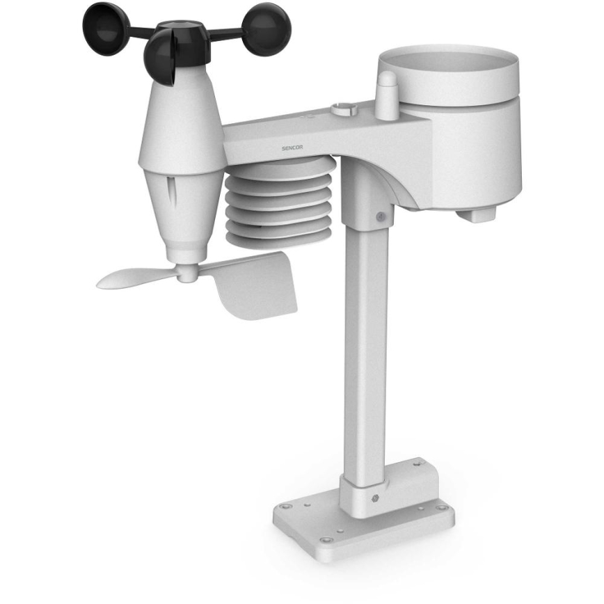 Sencor - Profesionāla meteostacija ar krāsainu LCD ekrānu un modinātāju 5V/3xAAA + 3xAA