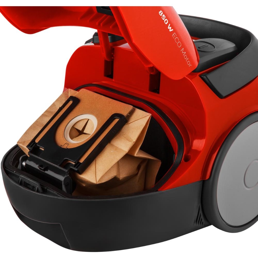 Sencor - putekļu sūcējs ar maisu 1,5 l 850W/230V sarkans/melns