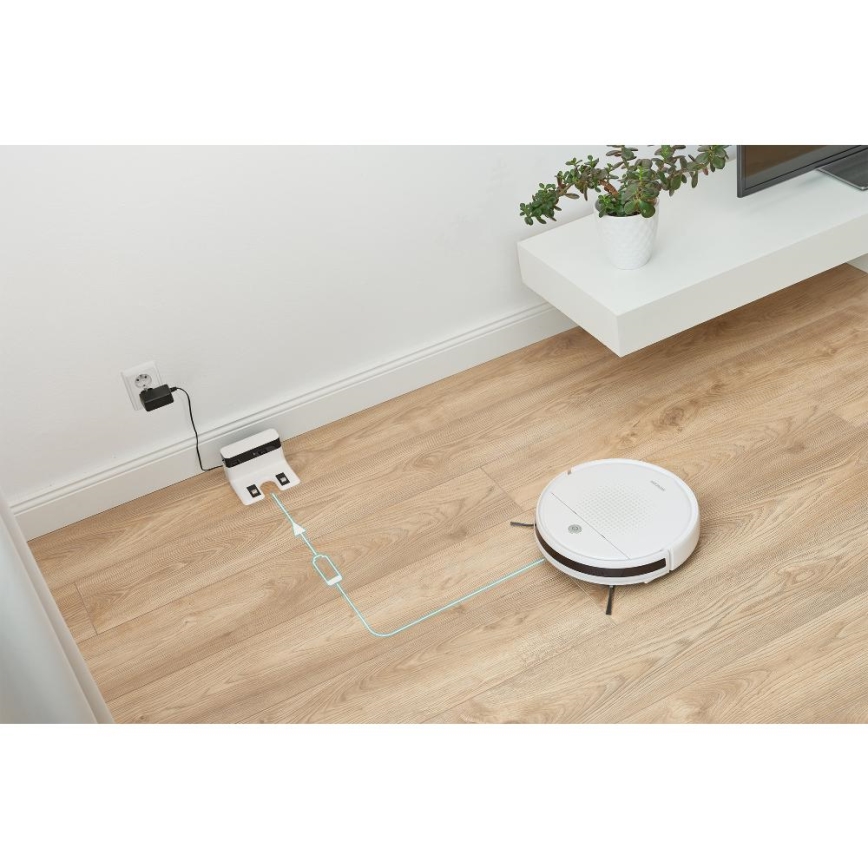 Sencor - Robota putekļu sūcējs ar mopu 2in1 18W/1500 mAh balta + tālvadības pults