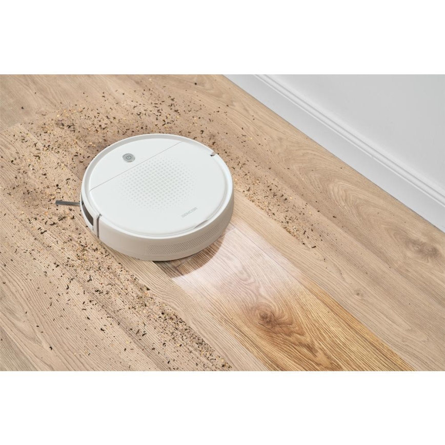 Sencor - Robota putekļu sūcējs ar mopu 2in1 18W/1500 mAh balta + tālvadības pults