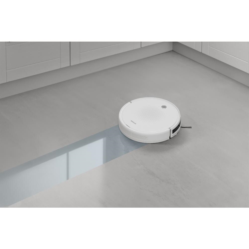 Sencor - Robota putekļu sūcējs ar mopu 2in1 18W/1500 mAh balta + tālvadības pults