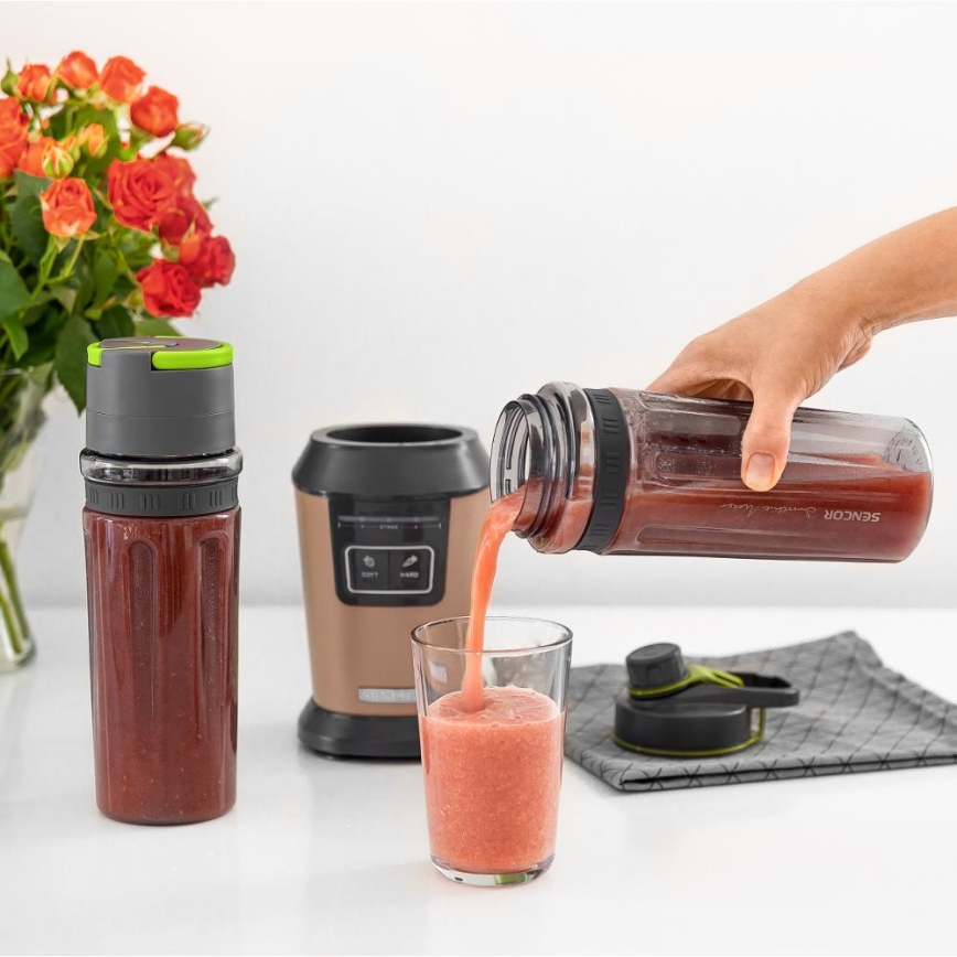 Sencor - Smoothie blenderis ar piederumiem, 800 W/230 V, vara krāsā