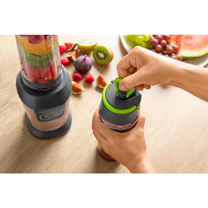 Sencor - Smoothie blenderis ar piederumiem, 800 W/230 V, vara krāsā