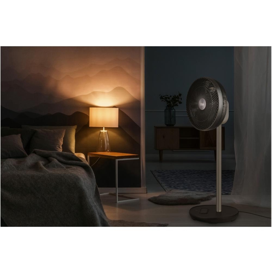 Sencor - Stāvošais ventilators 3D UltraSilent 26W/230V Wi-Fi melns + tālvadības pults