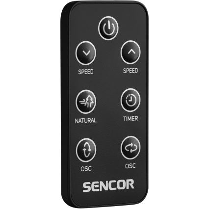 Sencor - Stāvošais ventilators 3D UltraSilent 26W/230V Wi-Fi melns + tālvadības pults