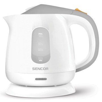 Sencor - Tējkanna 1 l 1100W/230V balta/pelēka