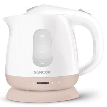 Sencor - Tējkanna 1 l 1100W/230V balta/rozā