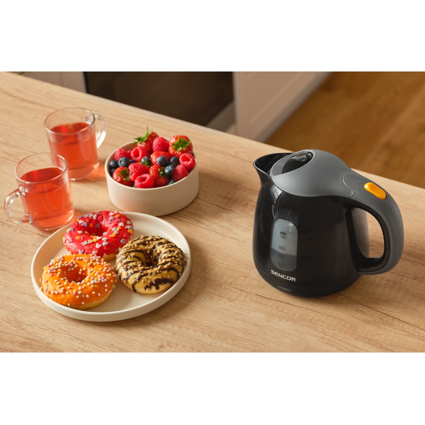 Sencor - Tējkanna 1 l 1100W/230V melna/pelēka