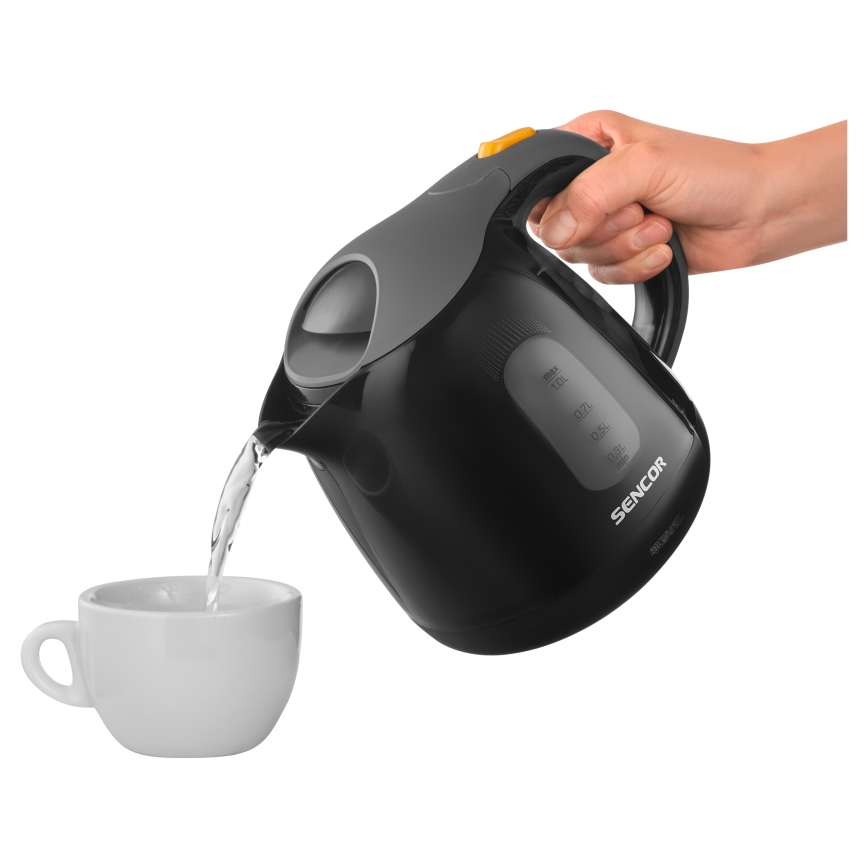Sencor - Tējkanna 1 l 1100W/230V melna/pelēka