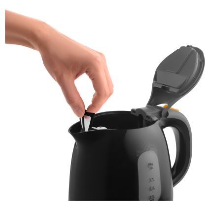 Sencor - Tējkanna 1 l 1100W/230V melna/pelēka