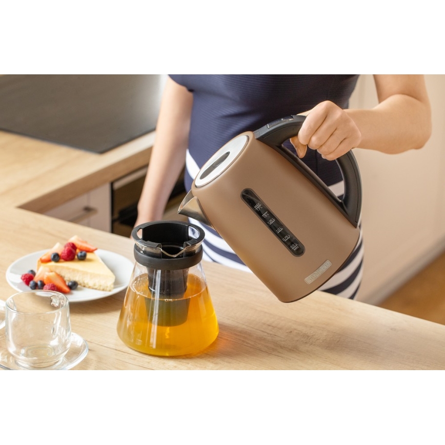 Sencor - Tējkanna ar termoregulāciju 1,7 l 2150W/230V brūna