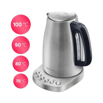 Sencor - Tējkanna ar termoregulāciju 1,7 l 2200W/230V nerūsējošs tērauds