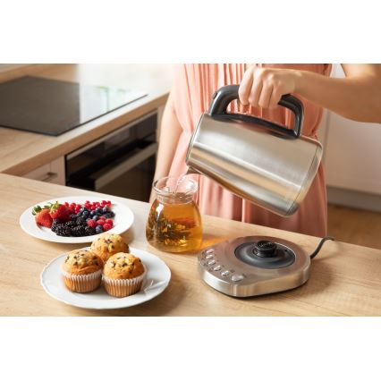 Sencor - Tējkanna ar termoregulāciju 1,7 l 2200W/230V nerūsējošs tērauds