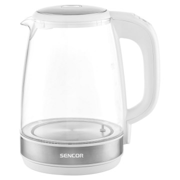 Sencor - Tējkanna ar termoregulāciju un LED apgaismojumu 2 l 2200W/230V balta