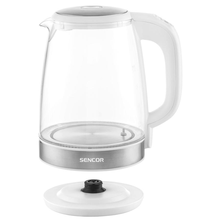 Sencor - Tējkanna ar termoregulāciju un LED apgaismojumu 2 l 2200W/230V balta