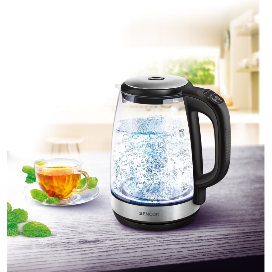Sencor - Tējkanna ar termoregulāciju un LED apgaismojumu 2 l 2200W/230V