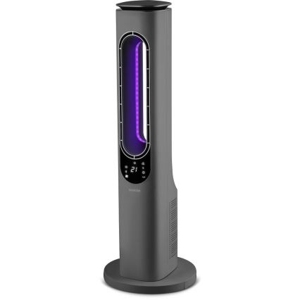 Sencor - Torņa bezlāpstiņu keramiskais ventilators 1200/2000W/230V antracīts + tālvadības pults