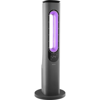 Sencor - Torņa bezlāpstiņu keramiskais ventilators 1200/2000W/230V antracīts + tālvadības pults