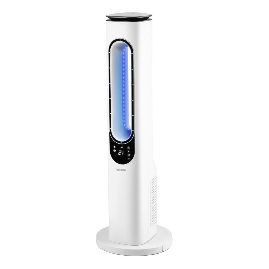 Sencor - Torņa ventilators bez lāpstiņām 50W/230V balta + tālvadības pults