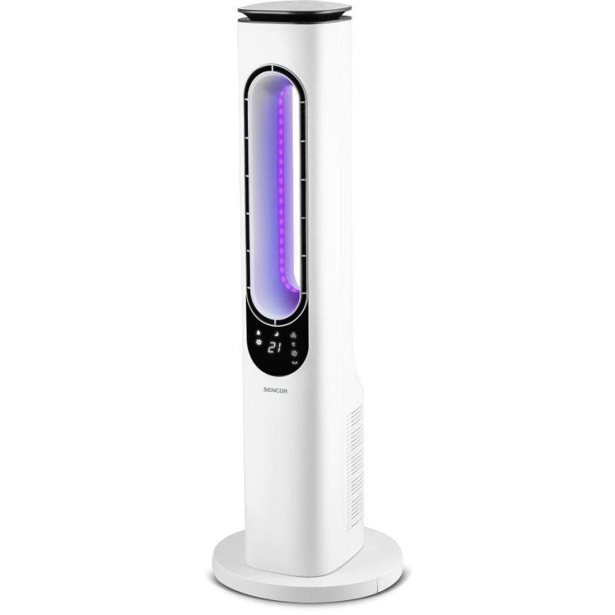 Sencor - Torņa ventilators bez lāpstiņām 50W/230V balta + tālvadības pults
