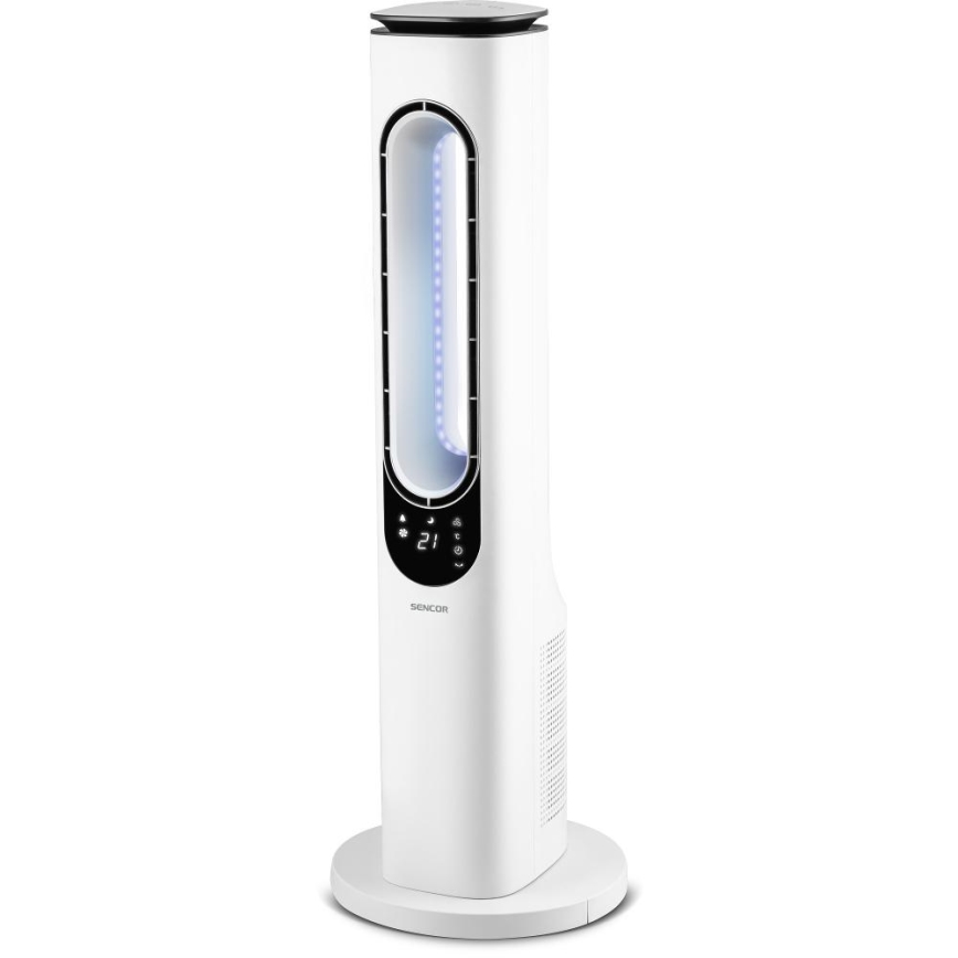 Sencor - Torņa ventilators bez lāpstiņām 50W/230V balta + tālvadības pults
