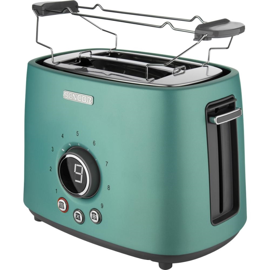 Sencor - Tosteris ar divām atverēm un sildīšanas režģi 1000W/230V mentolkrāsas