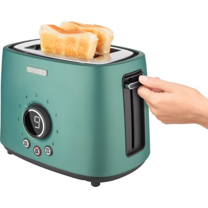 Sencor - Tosteris ar divām atverēm un sildīšanas režģi 1000W/230V mentolkrāsas