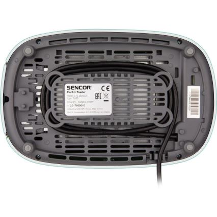 Sencor - Tosteris ar divām atverēm un sildīšanas režģi 1000W/230V mentolkrāsas