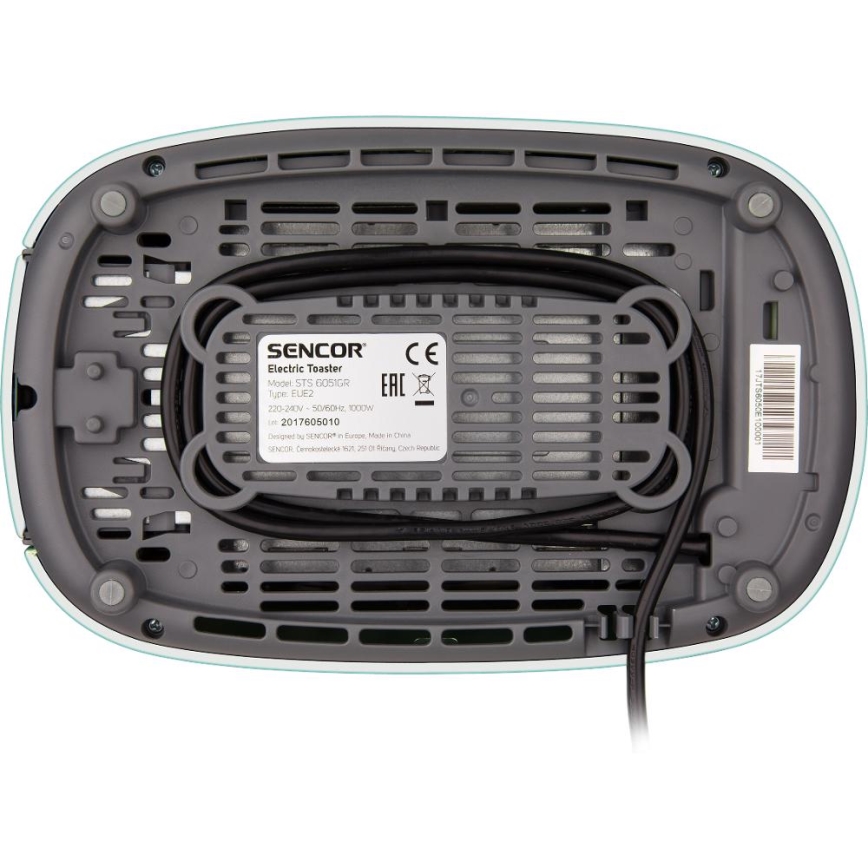 Sencor - Tosteris ar divām atverēm un sildīšanas režģi 1000W/230V mentolkrāsas