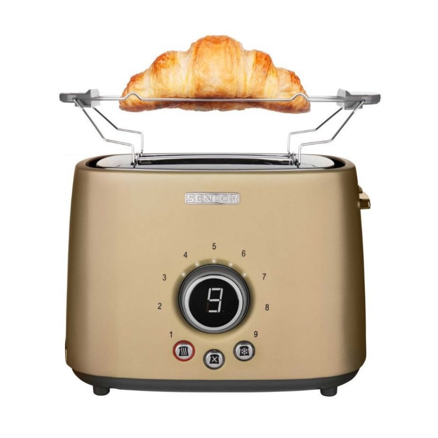 Sencor - Tosteris ar divām atverēm un uzsildīšanu 1000W/230V bēšs