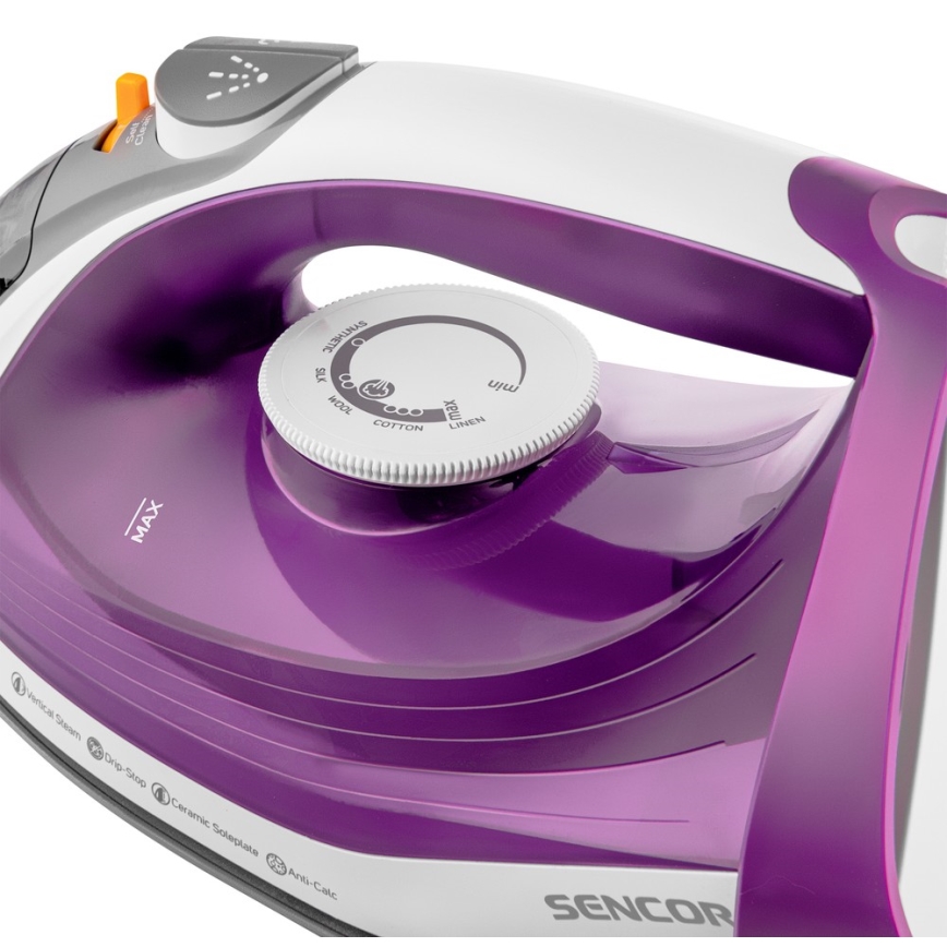 Sencor - Tvaika gludeklis 2400W/230V violets/balts