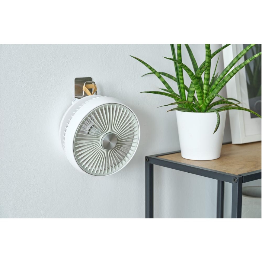 Sencor - Uzlādējams galda ventilators 5W/5V 4000 mAh balts