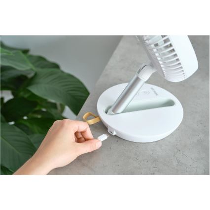 Sencor - Uzlādējams galda ventilators 5W/5V 4000 mAh balts