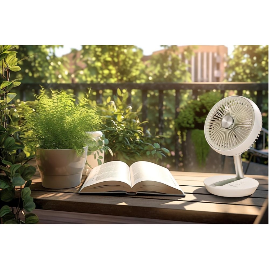 Sencor - Uzlādējams galda ventilators 5W/5V 4000 mAh balts