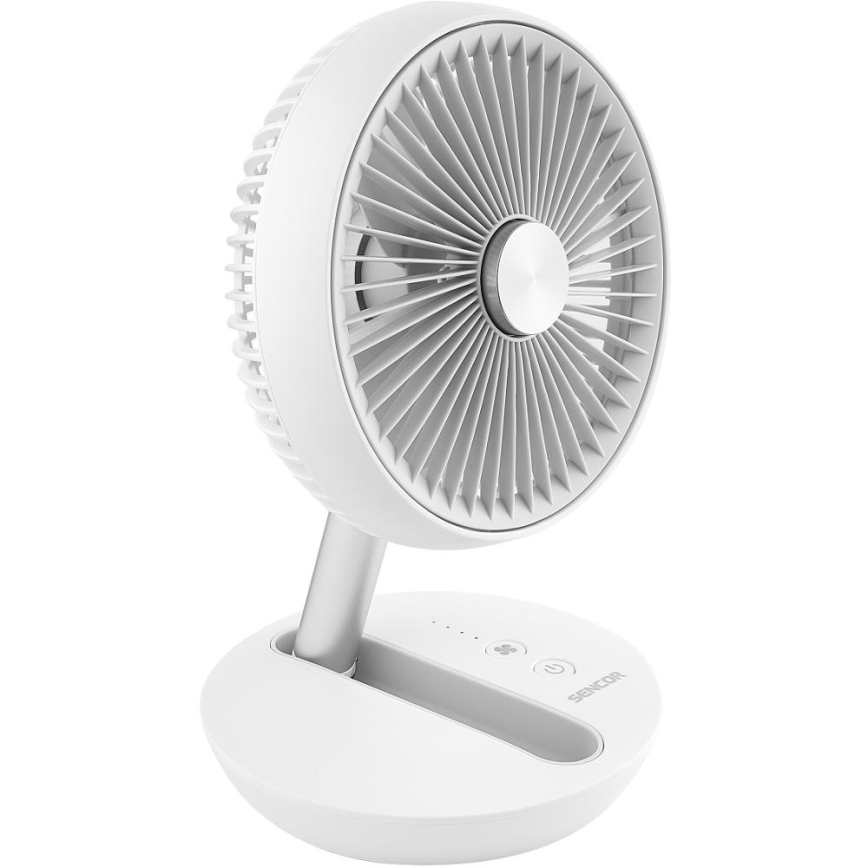 Sencor - Uzlādējams galda ventilators 5W/5V 4000 mAh balts