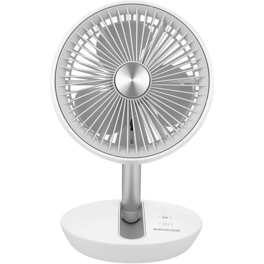 Sencor - Uzlādējams galda ventilators 5W/5V 4000 mAh balts