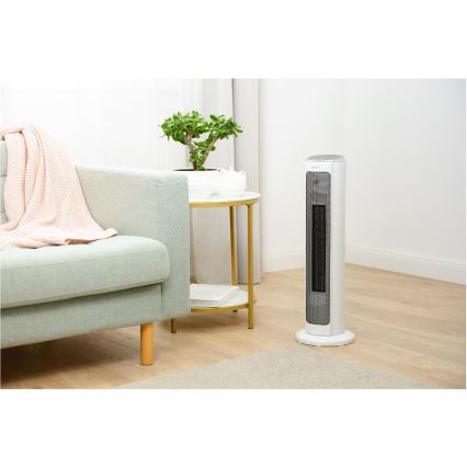 Sencor - ventilators ar keramisko sildierīci 2200W/230V Wi‑Fi balts + tālvadība