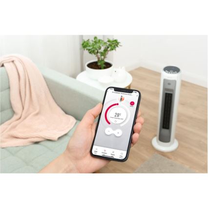Sencor - ventilators ar keramisko sildierīci 2200W/230V Wi‑Fi balts + tālvadība