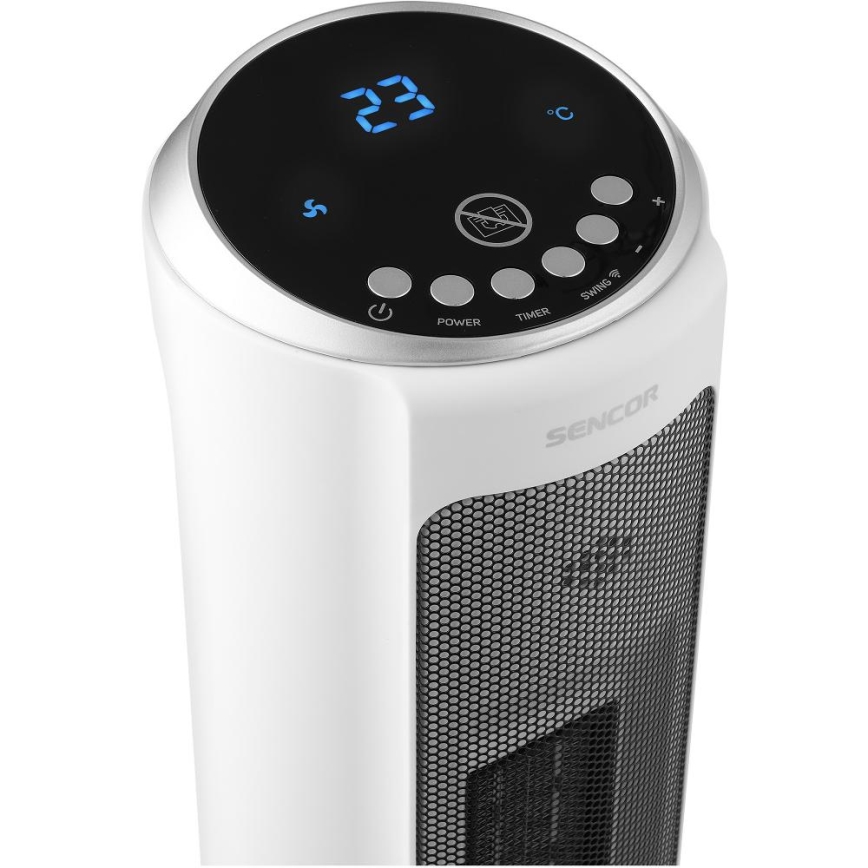 Sencor - ventilators ar keramisko sildierīci 2200W/230V Wi‑Fi balts + tālvadība