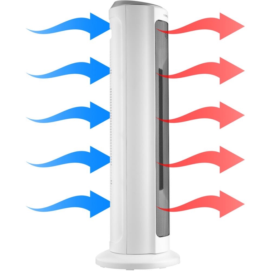Sencor - ventilators ar keramisko sildierīci 2200W/230V Wi‑Fi balts + tālvadība