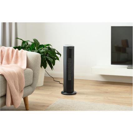 Sencor - Ventilators ar keramisku sildelementu 1300/2200W/230V melns + tālvadība