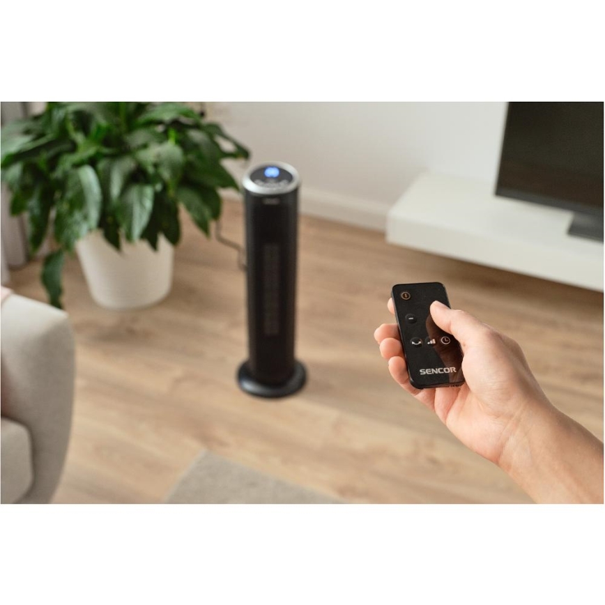 Sencor - Ventilators ar keramisku sildelementu 1300/2200W/230V melns + tālvadība