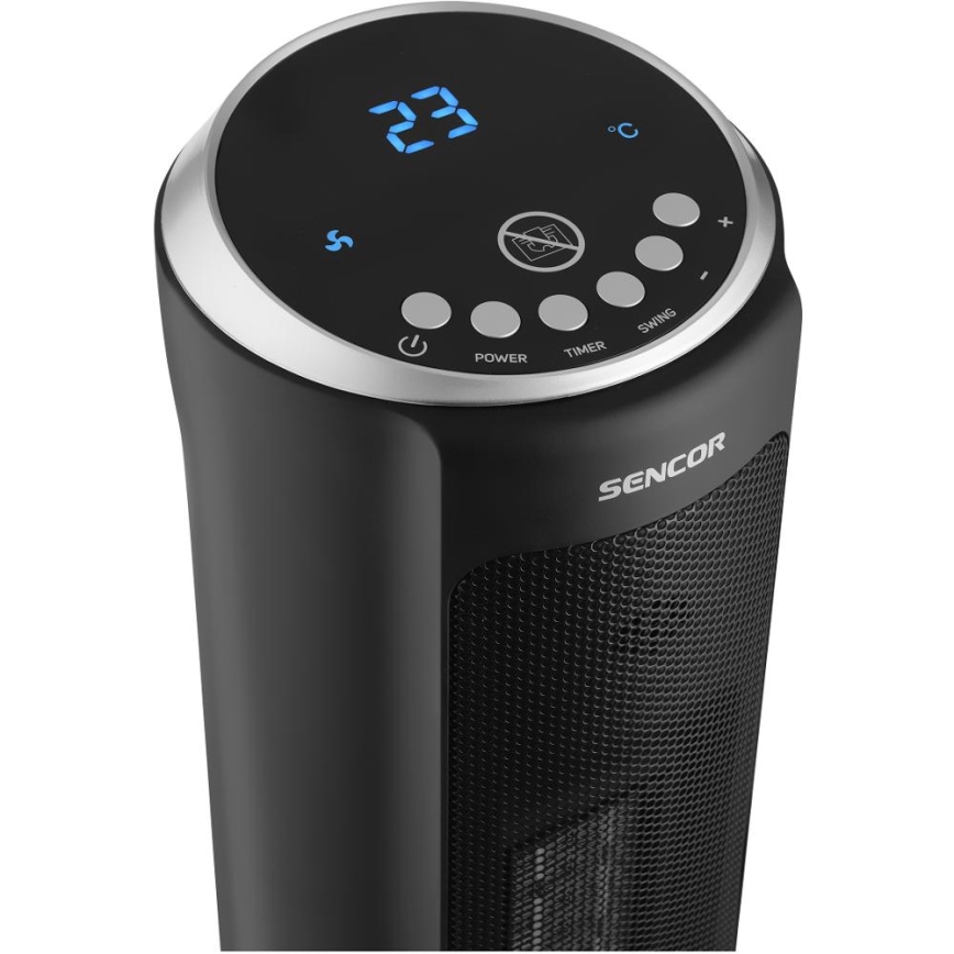 Sencor - Ventilators ar keramisku sildelementu 1300/2200W/230V melns + tālvadība