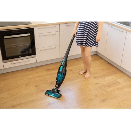 Sencor - Vertikālais putekļu sūcējs ar elektrisko rotējošo birsti 2in1 80W/14,4V 2200 mAh melns/zils