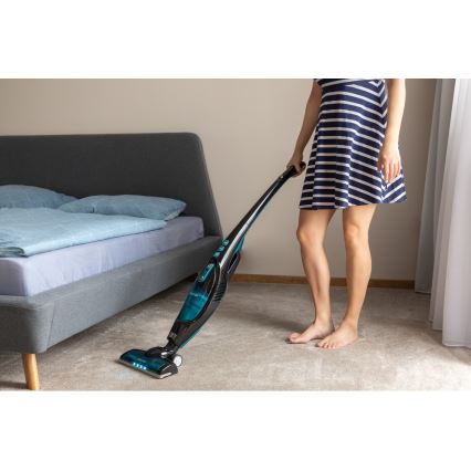 Sencor - Vertikālais putekļu sūcējs ar elektrisko rotējošo birsti 2in1 80W/14,4V 2200 mAh melns/zils
